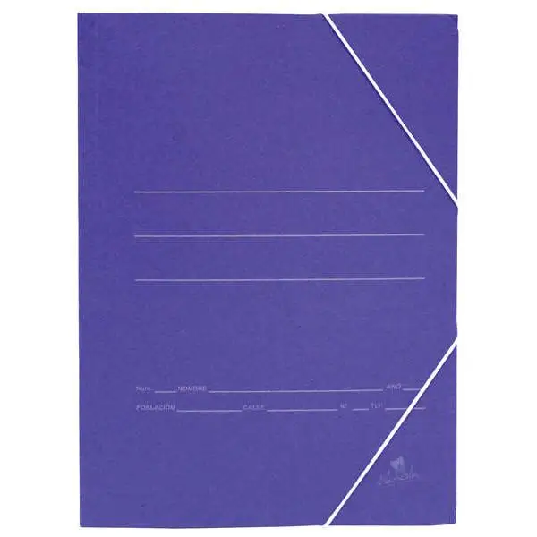 Mariola carpeta de carton sencilla folio 500gr/m2 - medidas 34x25x1cm - cierre con goma elastica - color azul mate (20 uds)