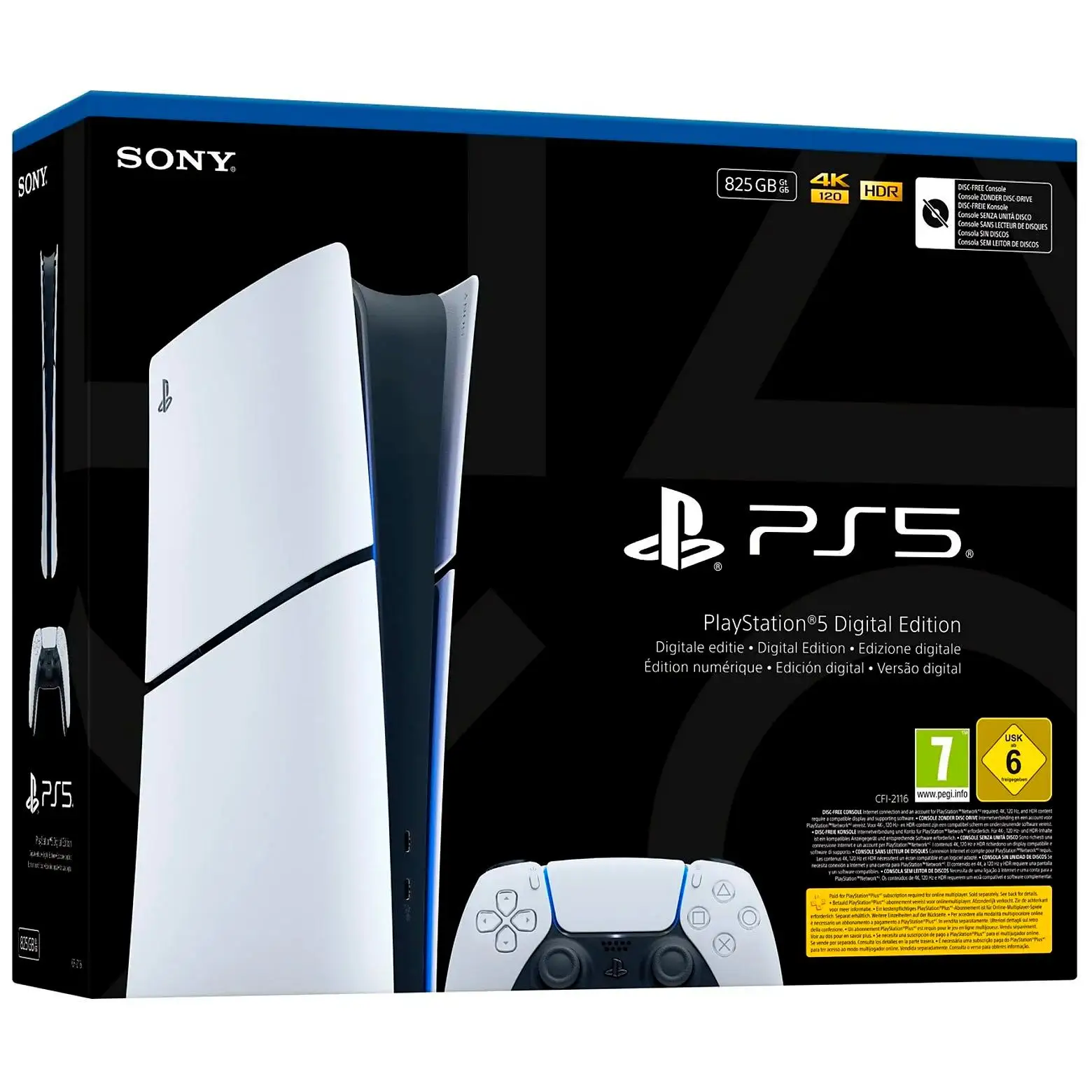 Sony playstation 5 (ps5) digital 825gb console — e chassis, european version, official sony guarantee 3 years #1