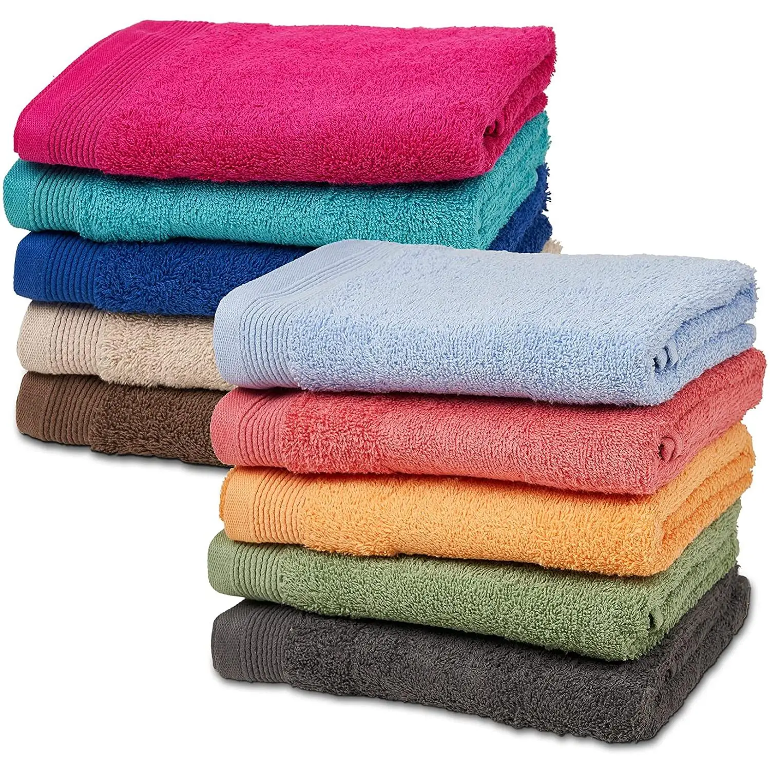 DECASATEXTIL® -Set de 2 Toallas de Mano 50x100cm para Lavabo 100% algodón - Super Suaves 500g/m2.