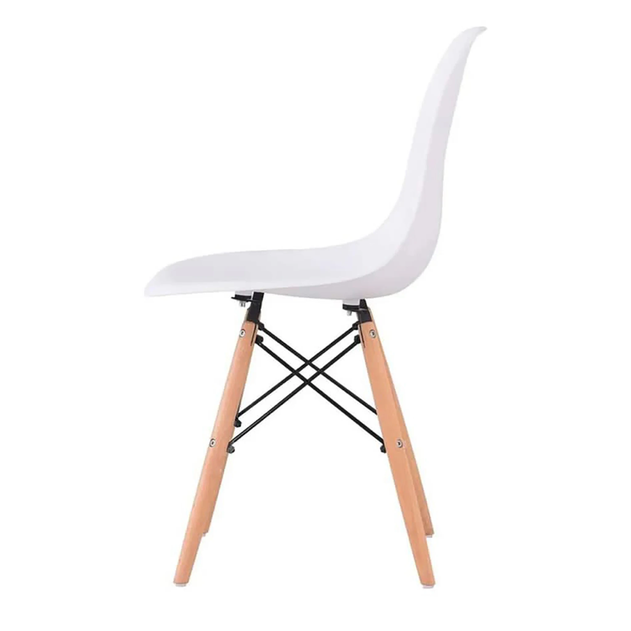 ORION91 chair ORION91 polypropylene white Color and legs in wood beech 46,5x48x82 cm dining room office living room telework kitchen-SpazioLuzio