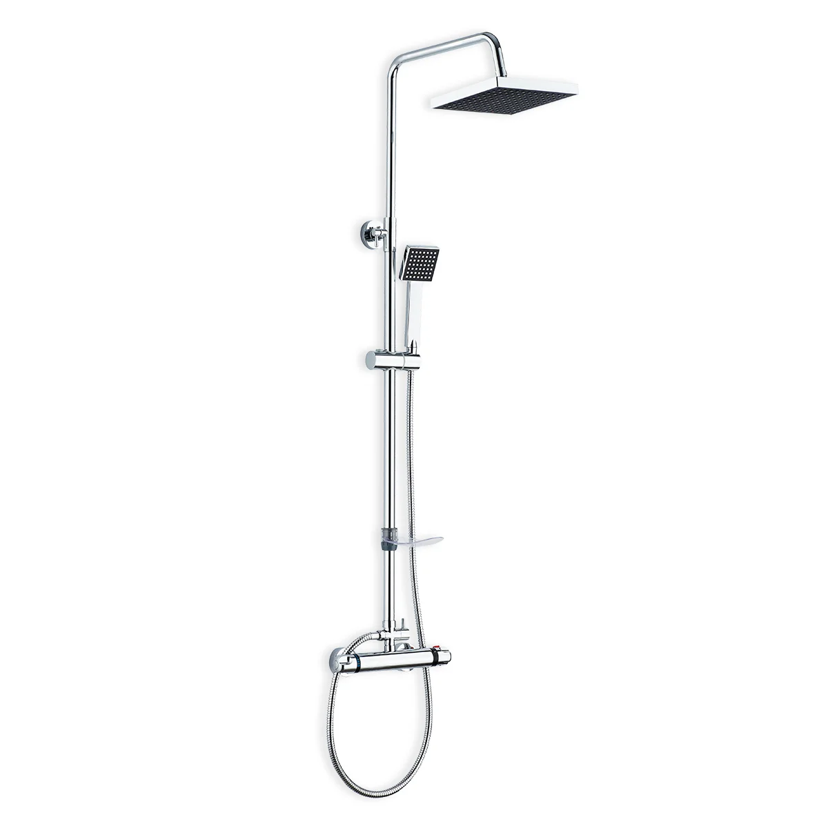 DP GRIFERÍA Set de Ducha Termostático Ponte - Rociador y Mango Cuadrados, Diseño Moderno