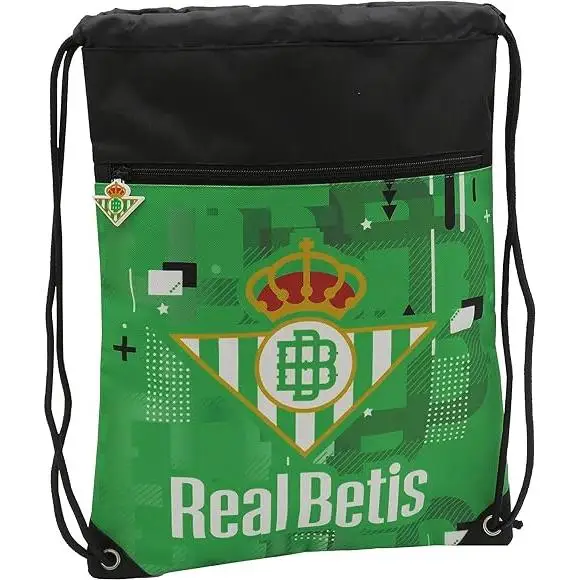 Backpack sack Real Betis football strings, bag, green Color, official and original product (CyP Brands)Ideal for gifts and any moments