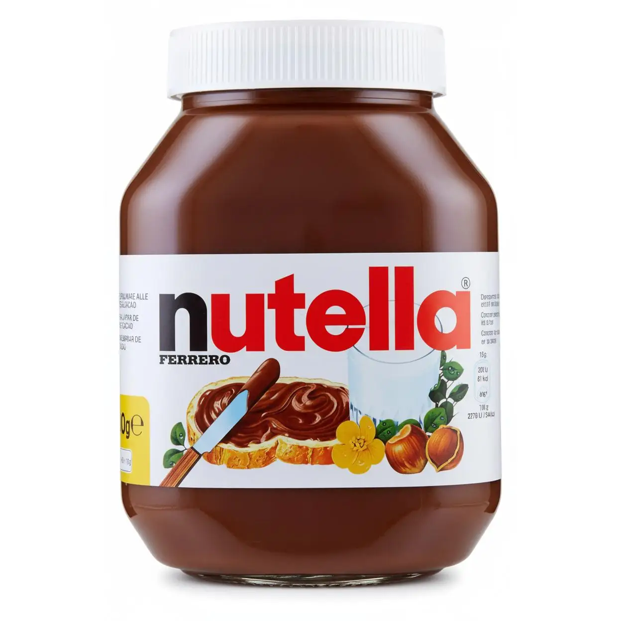 Nutella Ferrero Crema de Avellanas y Cacao, Bote de Vidrio 1kg - Formato Familiar Ideal para Desayunos, Meriendas y Repostería
