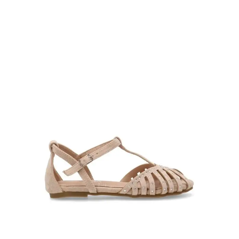 Sandalia Luna Kids - Niña - Suela Plana - Modelo Rbs1049 - Color Beige