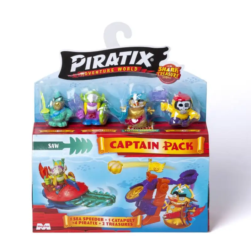 MagicBox Piratix Shark Treasure — Captain Pack con Figuras Coleccionables
