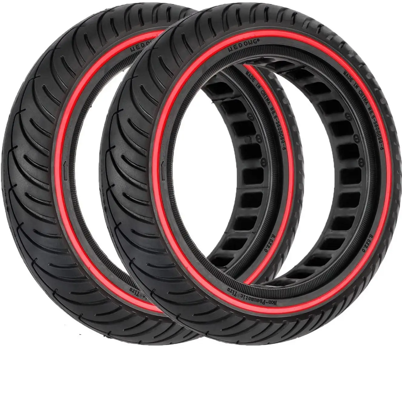 FGNS Rueda Maciza 8.5" Antipinchazo para Patinete Eléctrico, Neumático Sólido 8.5x2.0 sin Mantenimiento, compatible para Xia-omi M365, Pro, Ducati S2/S3, Wispeed T850/T855, GoTrax y Más