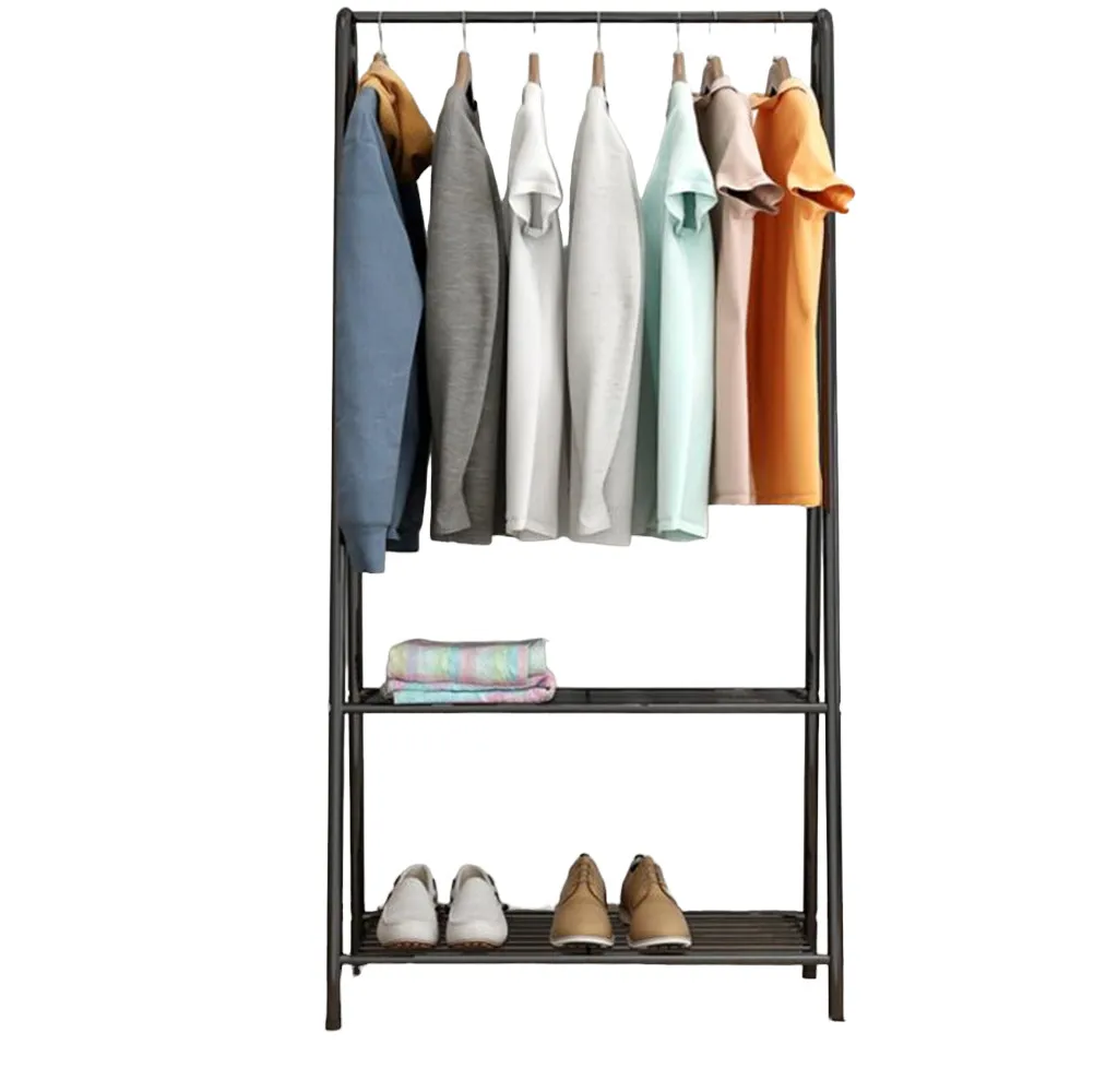 Perchero de hierro para ropa, estante de almacenamiento zapatero bolso, colgador sala de estar, muebles para el hogar, letra A 153cm