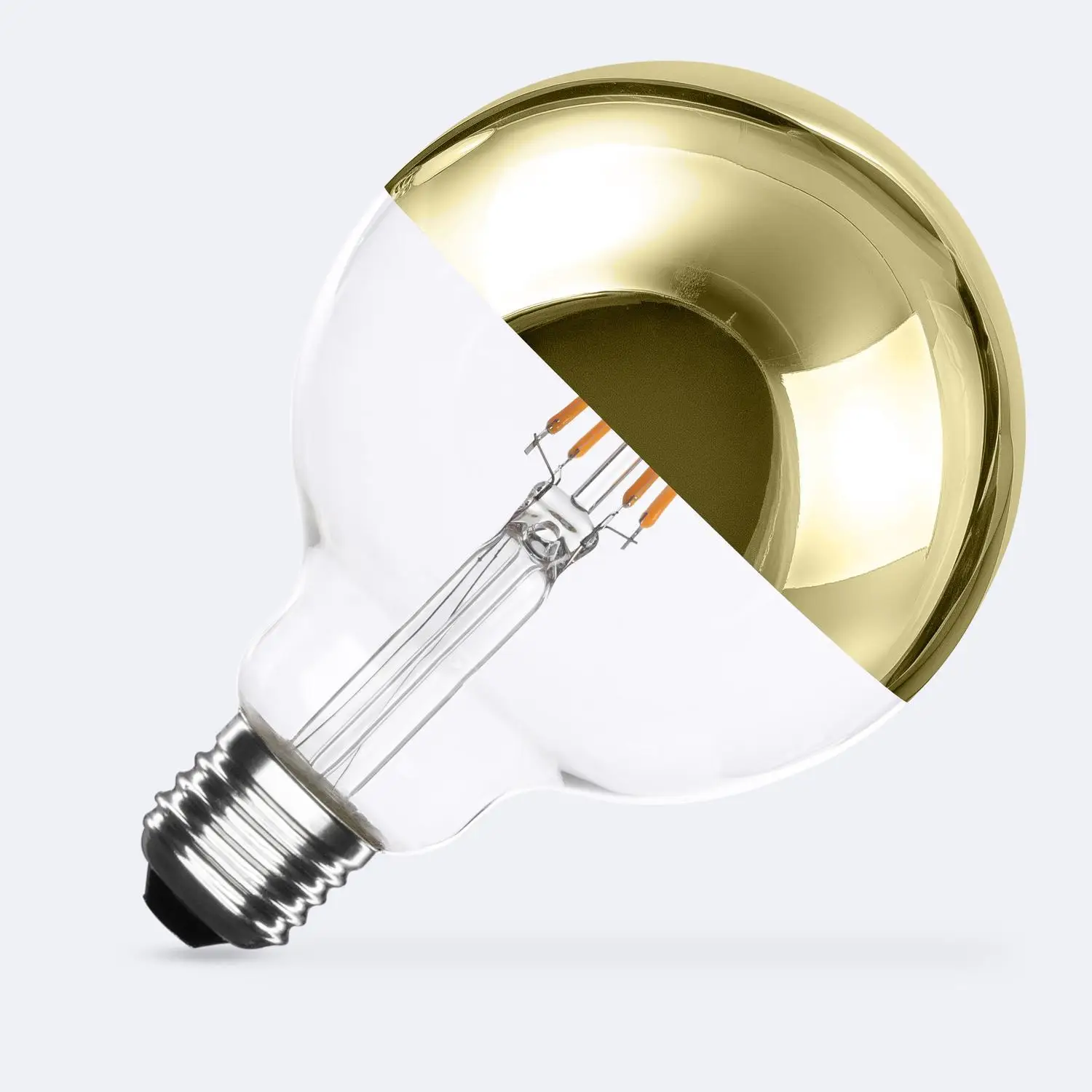 Ledkia Bombilla Filamento LED E27 6W 600 lm G95 Gold Reflect No Flicker 2200K Súper Cálido