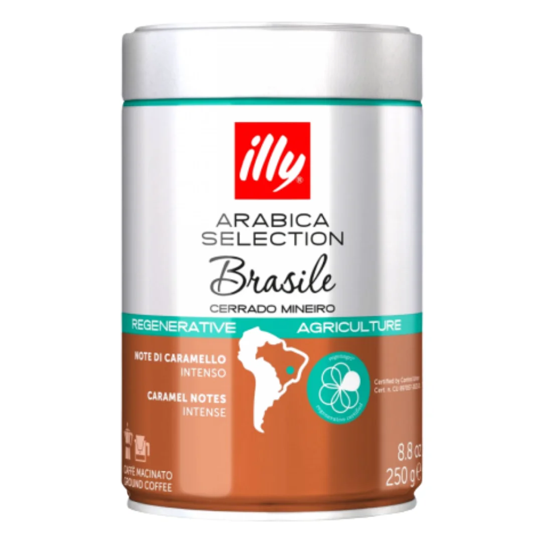 Pack 6 x illy ground coffee brazil 250 gr 100% arabica