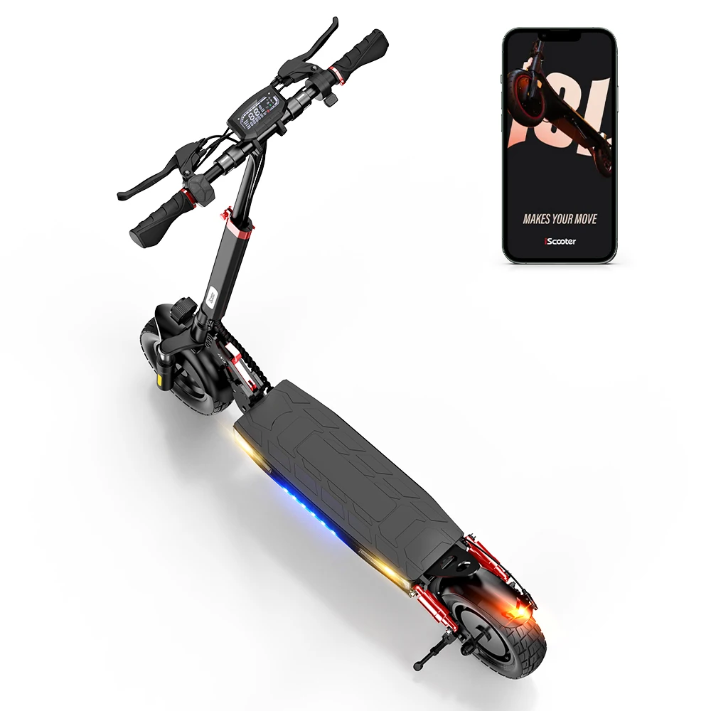 Patinete eléctrico plegable todoterreno iScooter iX3 para adultos, 800 W, 48 V 10 Ah, ruedas de 10″, con aplicación y doble suspensión. 3