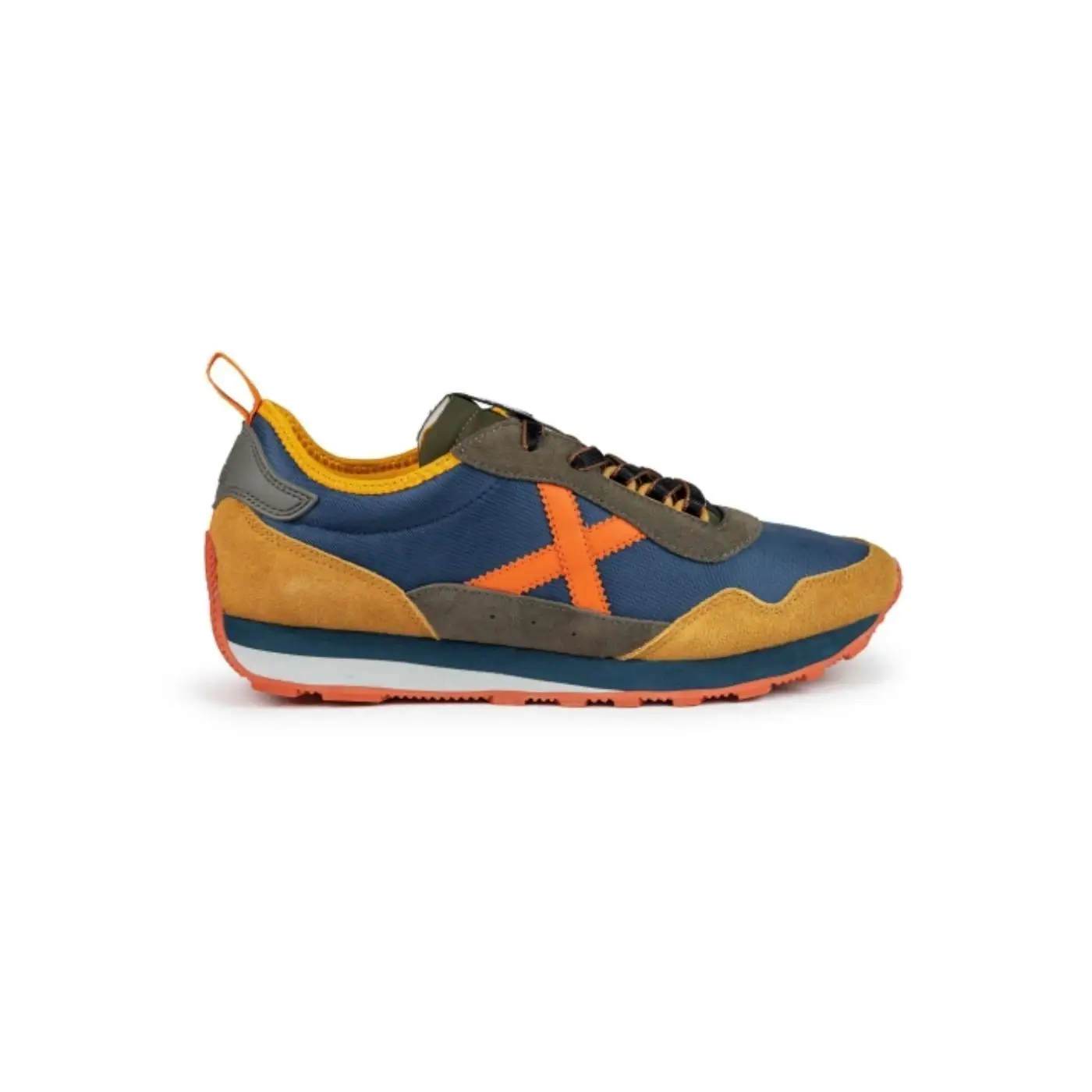 Men's blue and mustard Munich UM 74 sports shoes