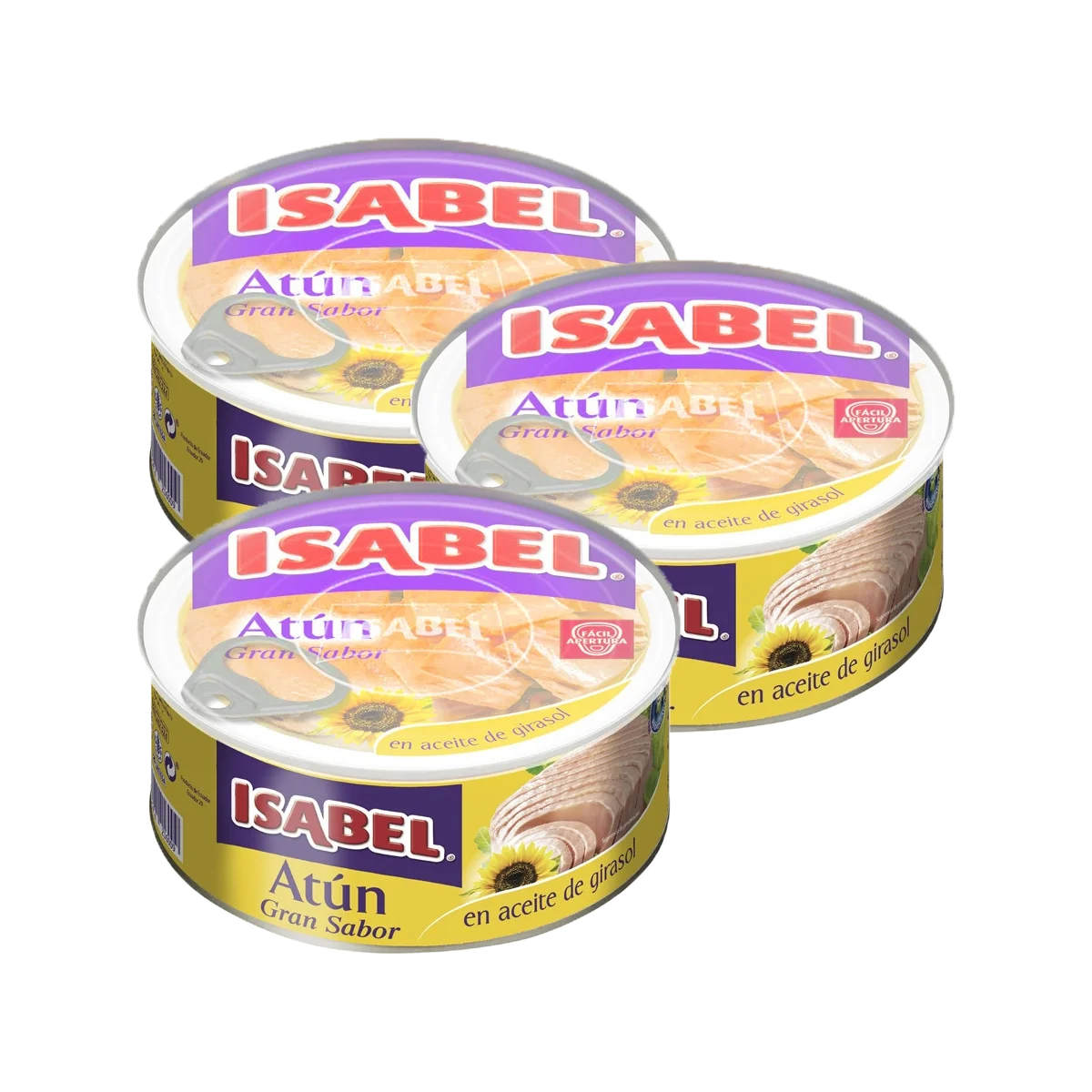3UD - Atún en aceite de girasol Isabel lata 800g (600g escurrido) - 3ud