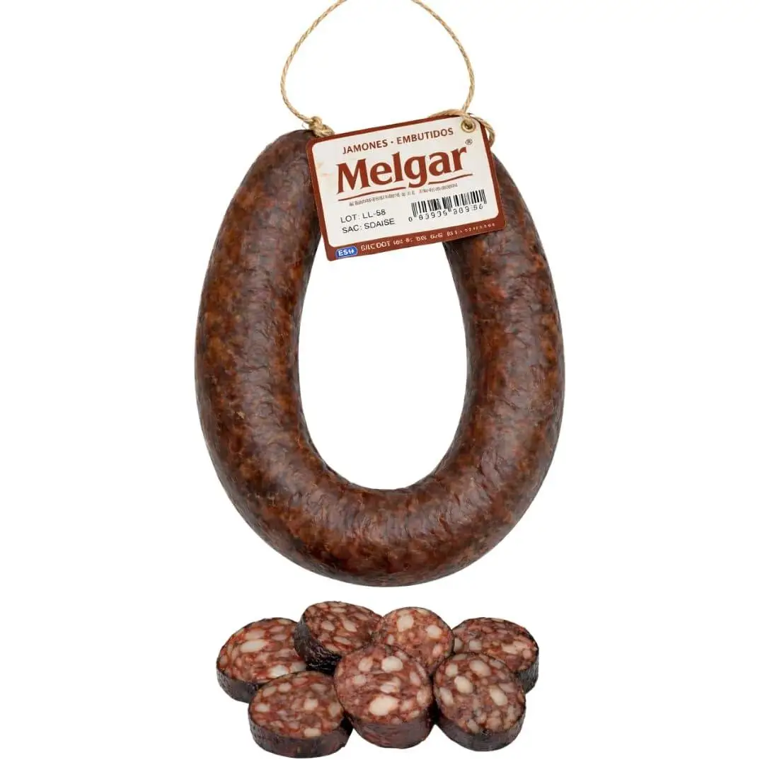 Morcilla Rondeña de Málaga, Embutido Artesano Melgar, Guisos y Potajes, Morcilla Curada Tradicional, Pieza 500g Aprox