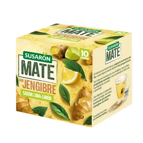 Infusión Mate con Jengibre con sabor a lima-limón  10 sobres Susarón