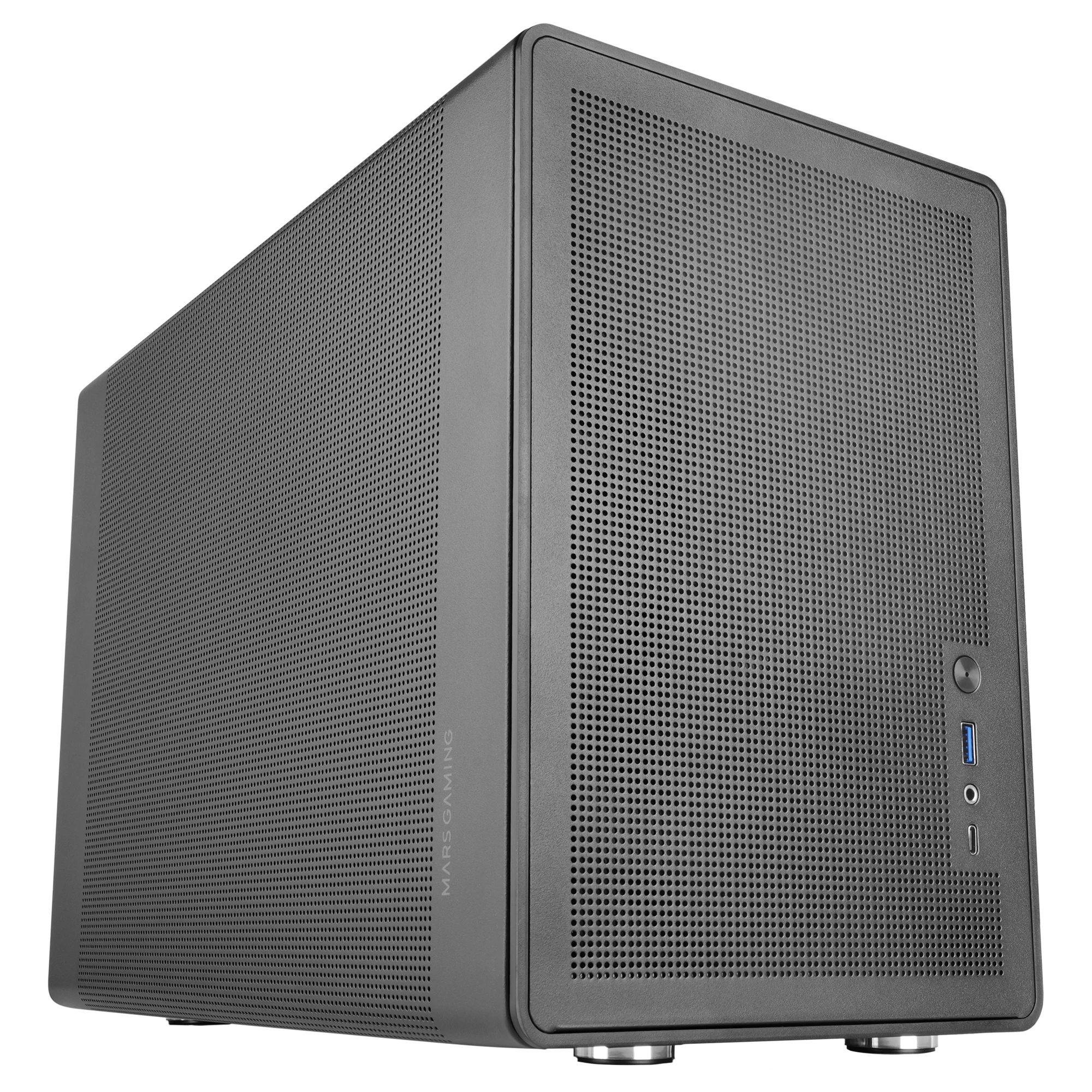 Mars Gaming MC-XPRO, Caja MicroATX Ultracompacta, Diseño Paneles Mesh, Ventilador Trasero 120mm, Tecnología de Refrigeración Mesh 360°, Compatibilidad Dual de PSU ATX y SFX, Minitorre PC USB-C, Caja