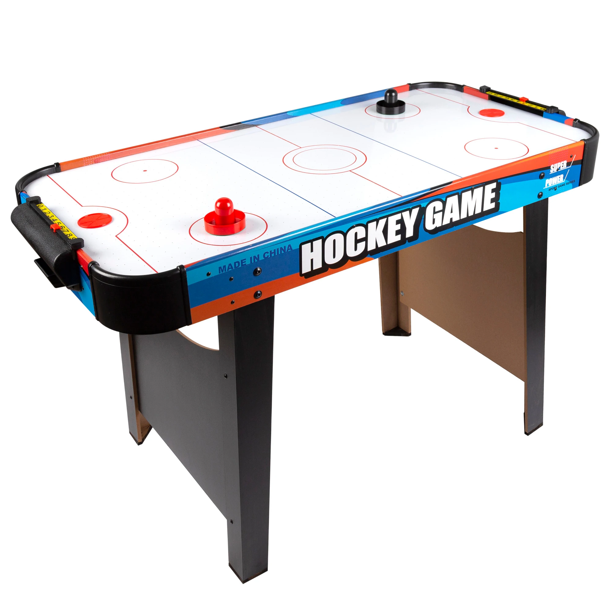 COLORBABY - Mesa de aire hockey eléctrico 121x61x75 cm, tamaño grande, juego de competición para 2 jugadores, marcadores manuales juguete recreativo infantil, recomendado +6 años