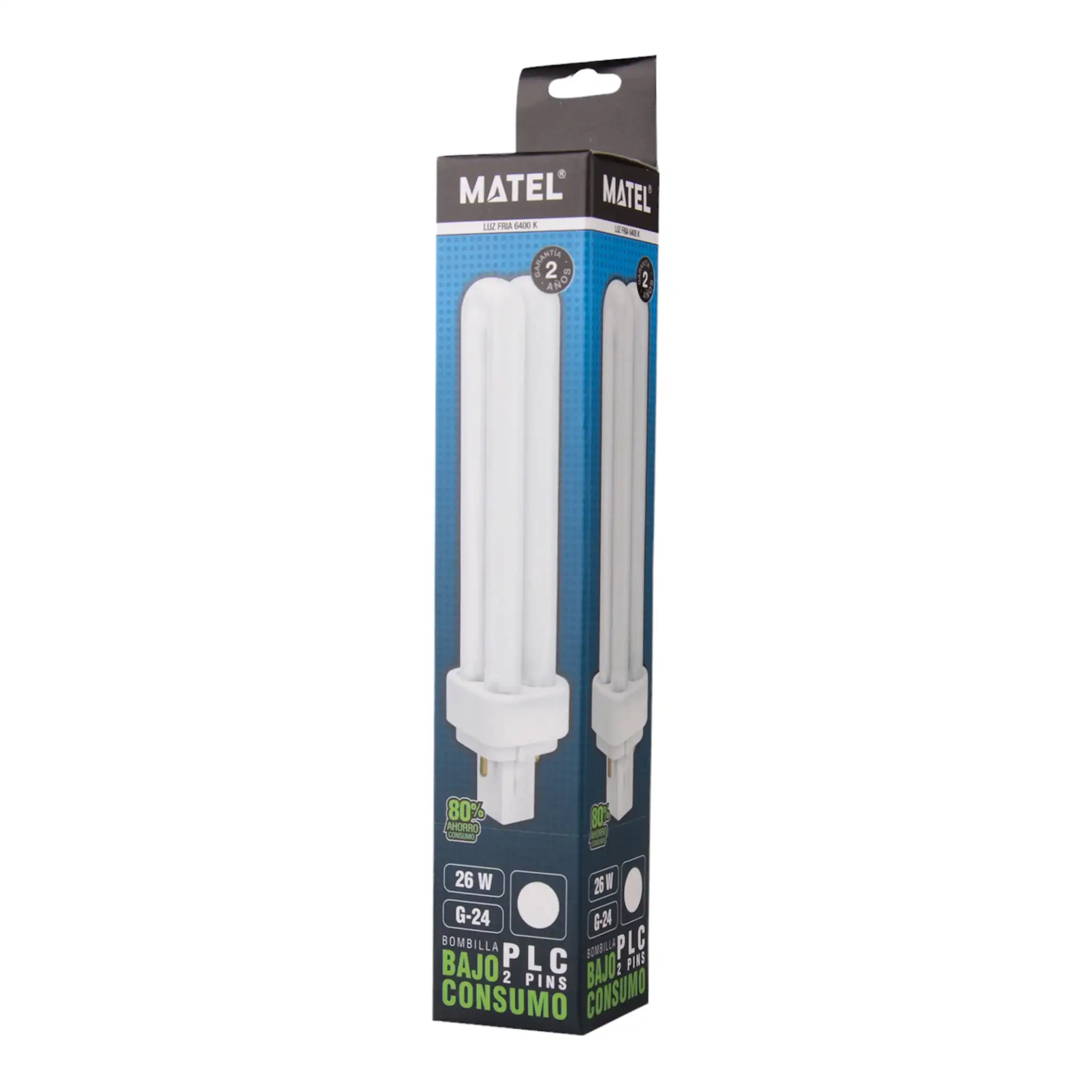Bombilla bajo consumo MATEL PLC 2PINS G24 26W FRÍA