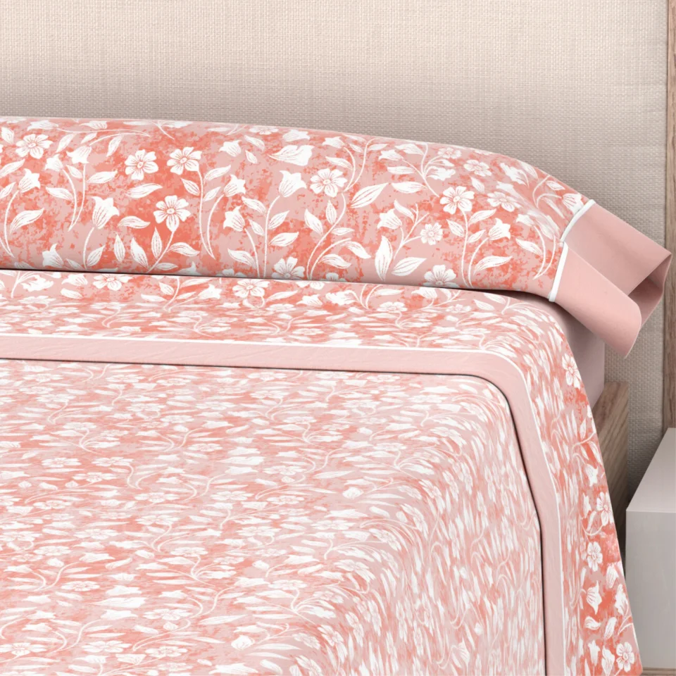 HMS sheet set model Anais Coral 144 threads-height mattress 30 Cm