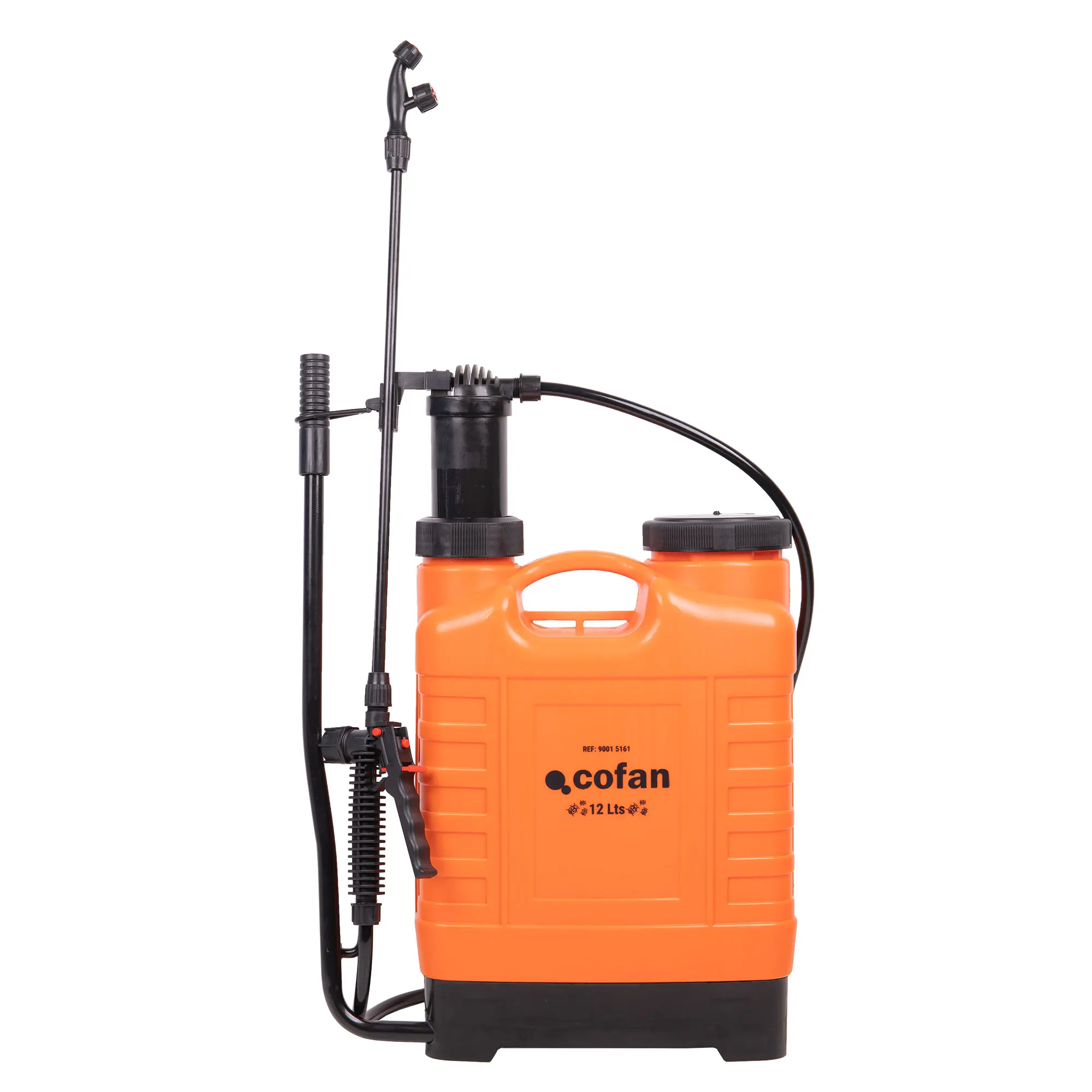 COFAN - Pulverizador Espalda Manual | Capacidad: 12 litros | Color: Naranja/Negro