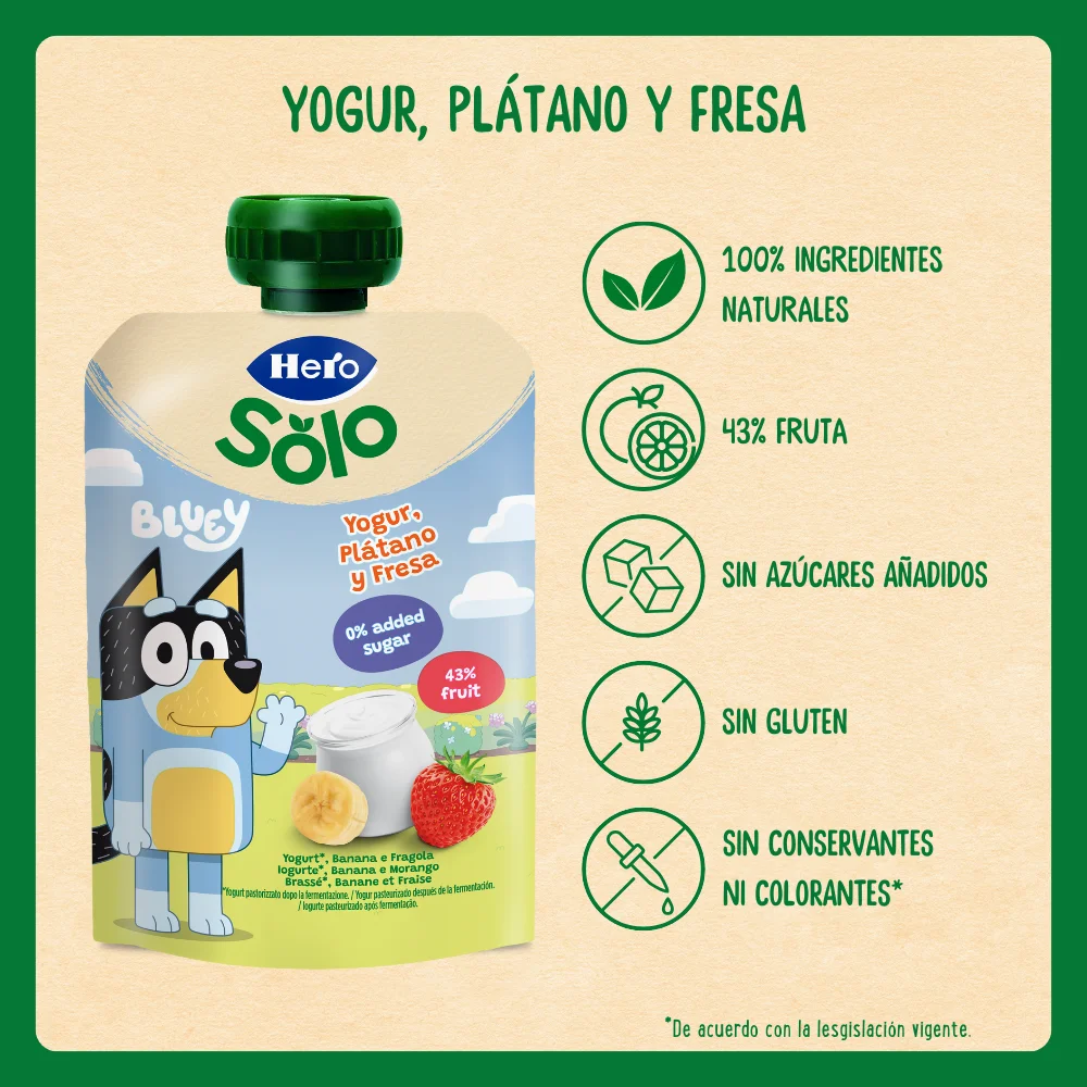 Bluey hero mi fruit bags, yogurt with banana and strawberry, 12x100g #4