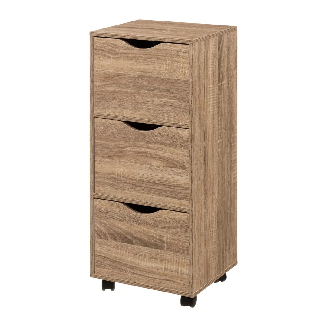 ARISE SHOP-Torre Cajonera 3 puertas con ruedas,Cajonera Contenedor de oficina Contenedor de