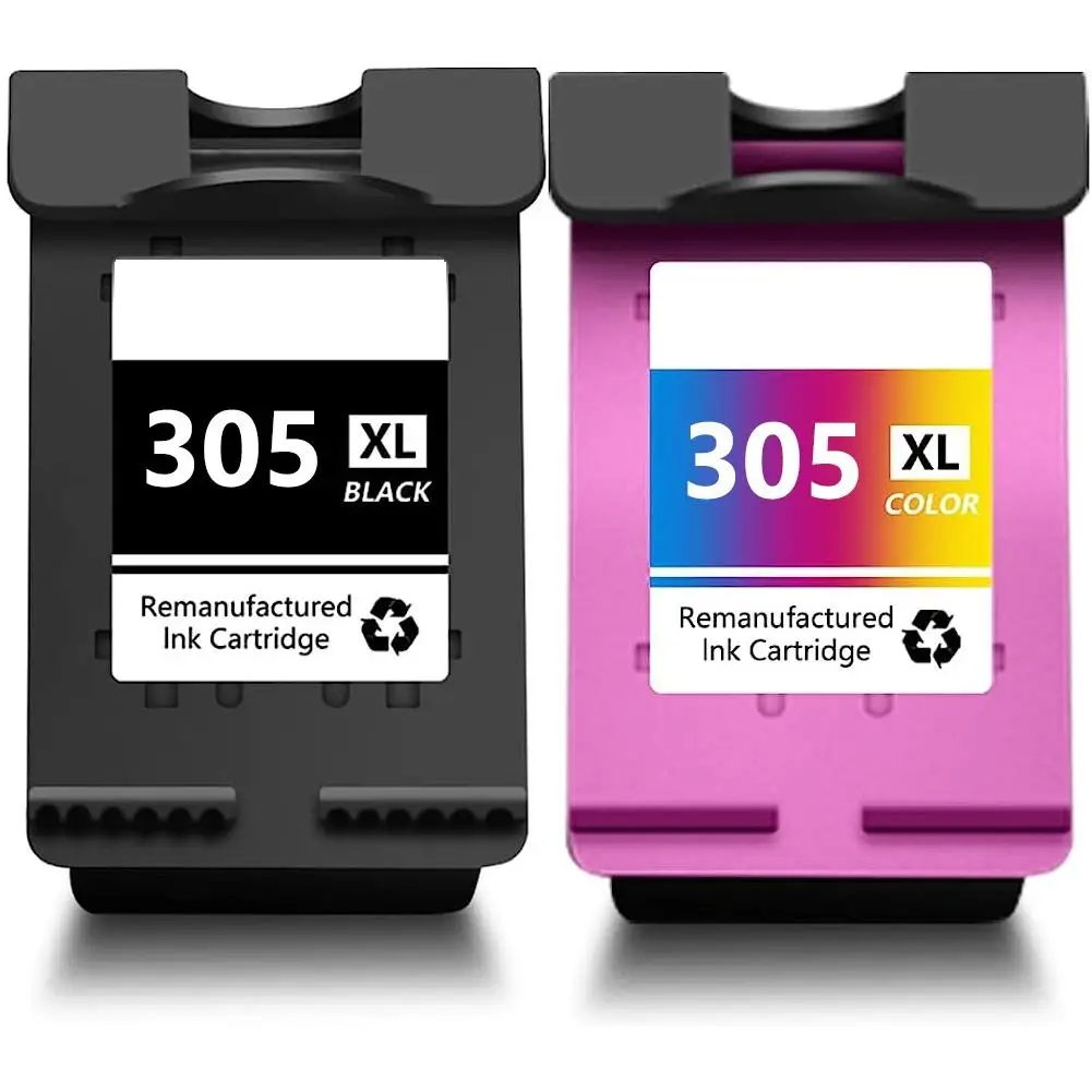 Compatible ink cartridges for hp 305 XL 305XL black and Color with DeskJet 2710 2720 2700 DeskJet Plus 4120 4100 4130 Envy 6000 6010 6020 6032 6055 Envy Pro 6400 6430 6432 printer (1 black, 1 Color)