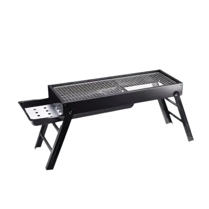 Barbacoa larga portatil de carbon, plegable y ligera, barbacoa larga de sobremesa para jardin, camping, picnic o playa. Don Feliz