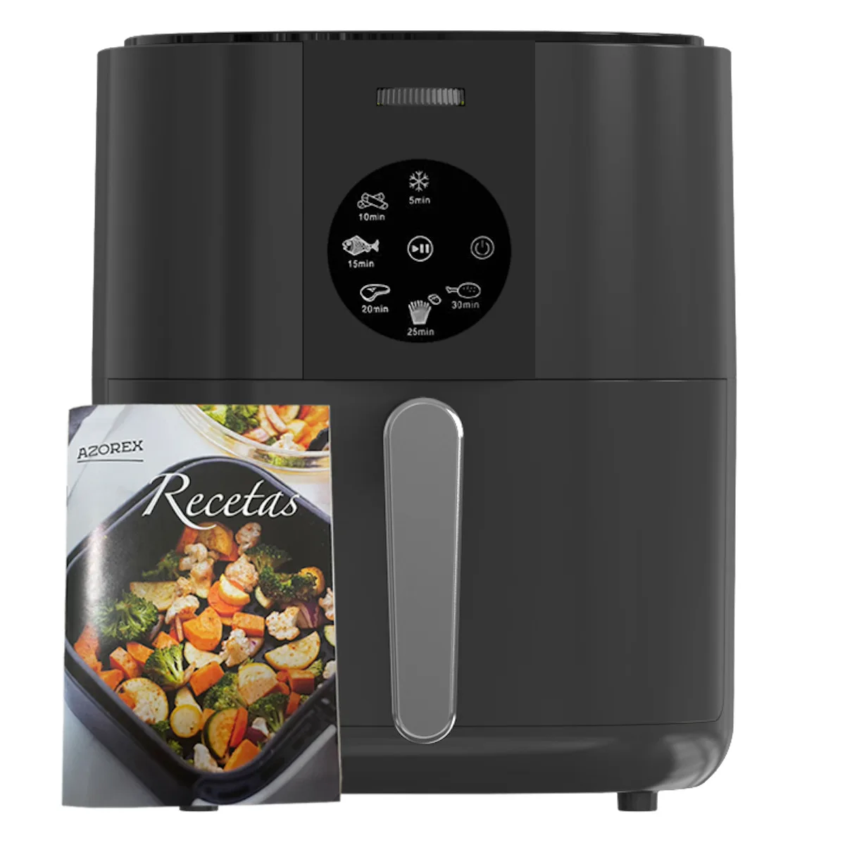 5.5L 1350W touch screen 6 programs 80-200 black air fryer