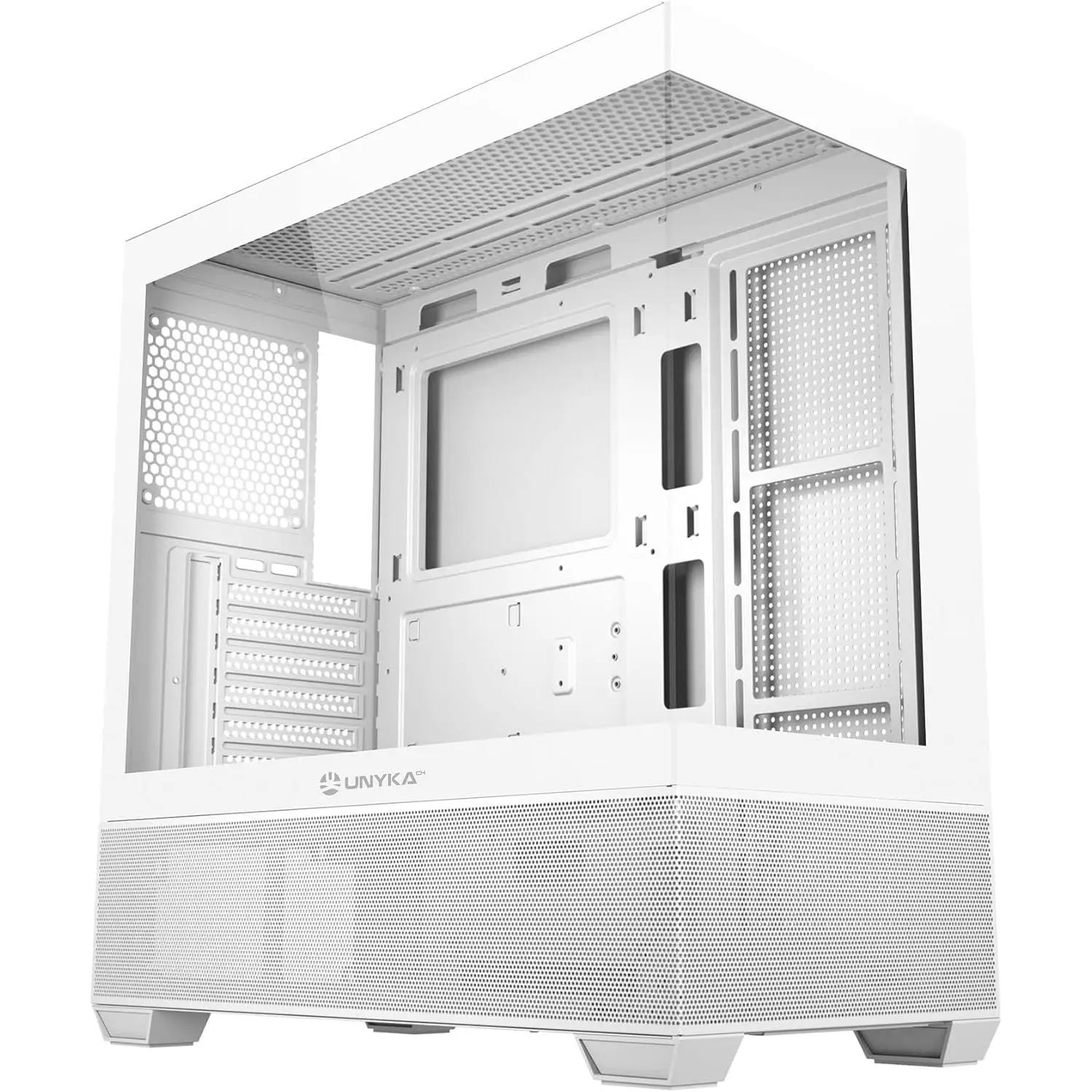 UNYKAch Chasis ATX REVELAT White con Capacidad para Tarjetas Gráficas de hasta 425 mm y Refrigeración Líquida de hasta 360 mm