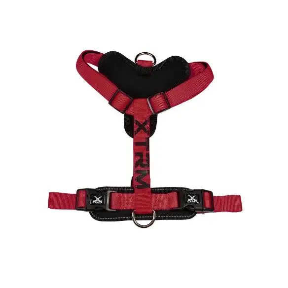 Arnés Nayeco X-TRM Cronos Neon Flash rojo/negro - Acolchado en H para mayor comodidad y seguridad