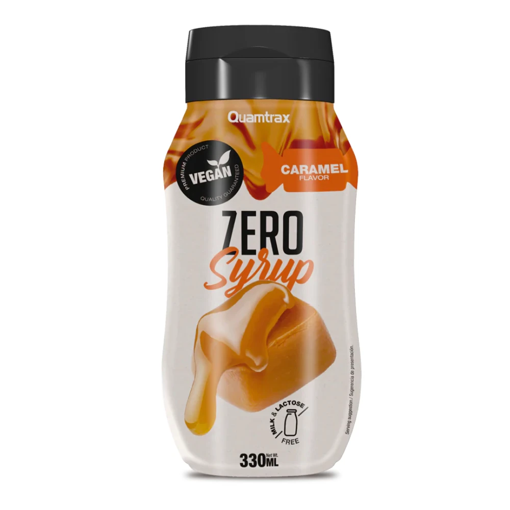 Quamtrax Gourmet Zero Syrup Caramelo - 330 ml - Sirope Sin Azúcar Cero Calorías