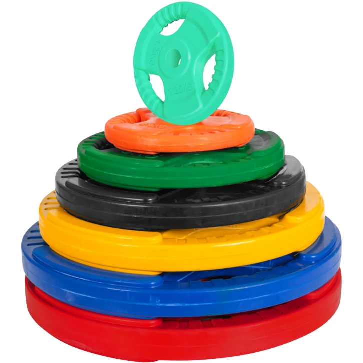 Gorilla Sports Disco de pesas para barra de 30 mm con agarre y cobertura de goma