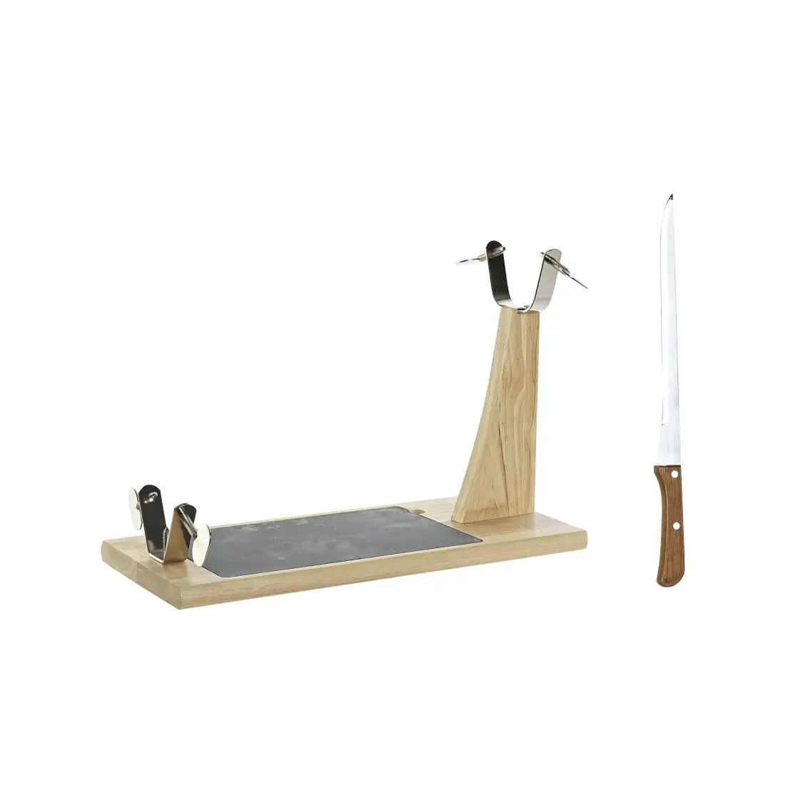 Dcasa Jamonero natural de pino natural para mesa cocina de 44x20x31 cm