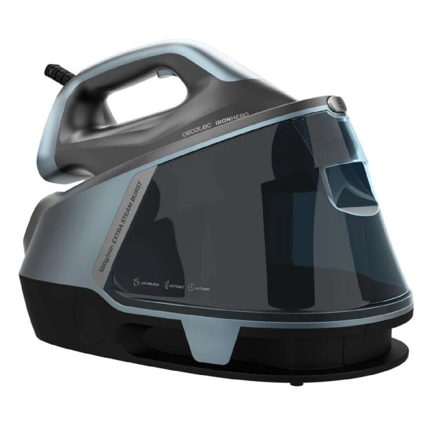 Cecotec Centro de Planchado IronHero Horizontal H-2800 Professional Station. 2800W, Vapor 150g/m, Golpe 550g/m, Suela Cerámica