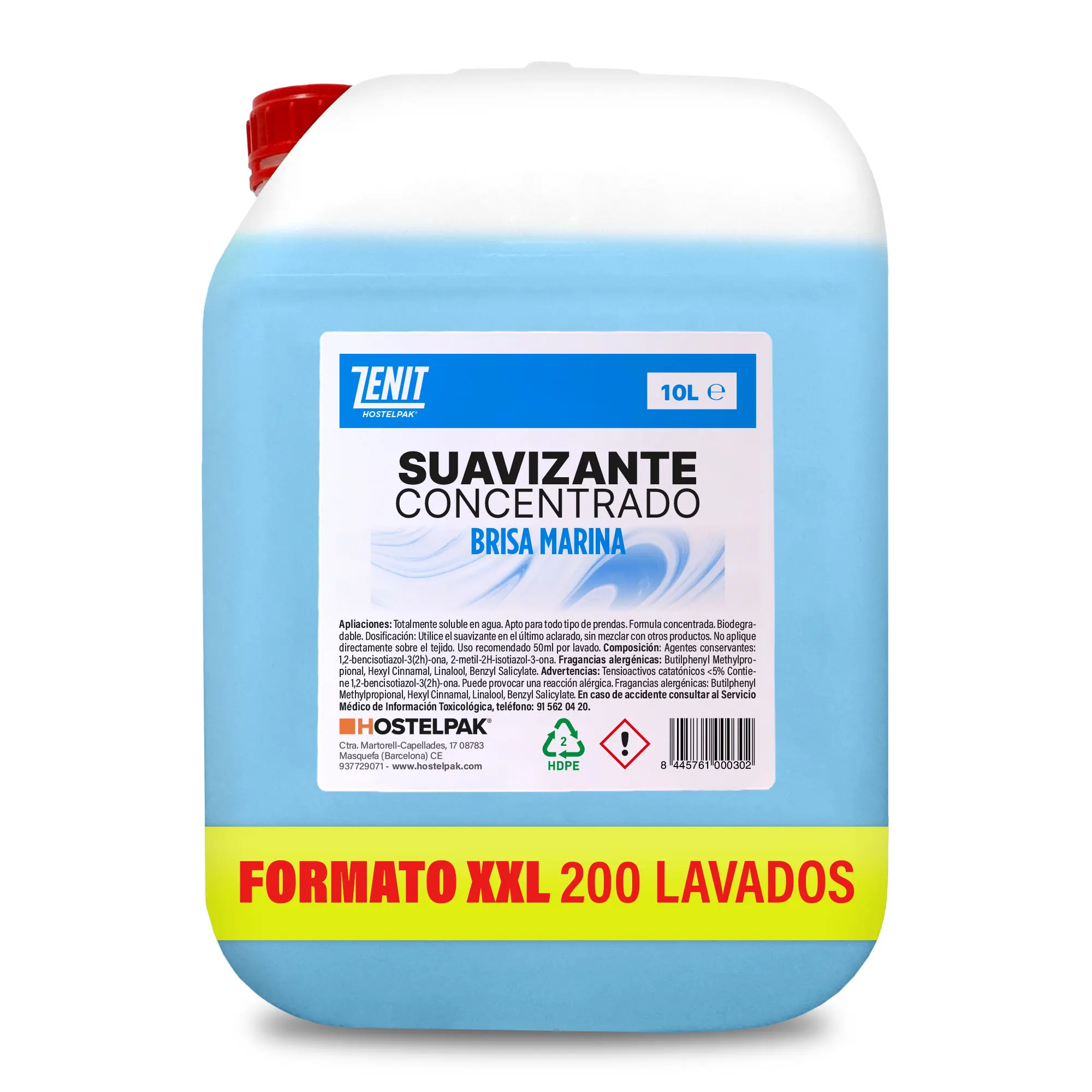 Hostelpak  10 l  Suavizante textil Perfumado Brisa marina  200 lavados  suavizante ropa  perfumador ropa lavadora