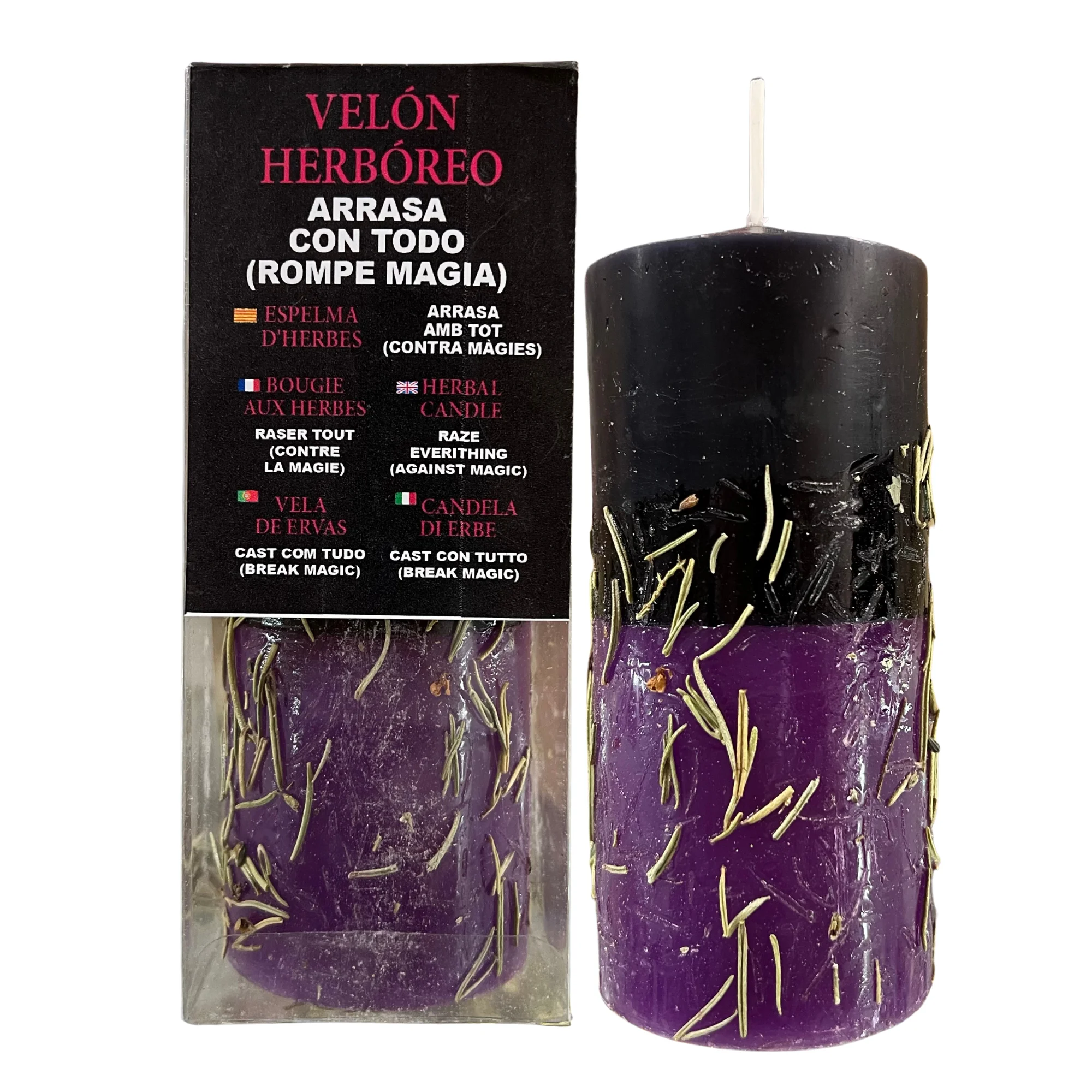 KARMA - Velón Herbóreo Arrasa con todo para Romper Magia  Vela Especial con Hierbas Potenciadoras para Acabar con Mal de Ojo, Trabajos de Magia Negra, Maldiciones...