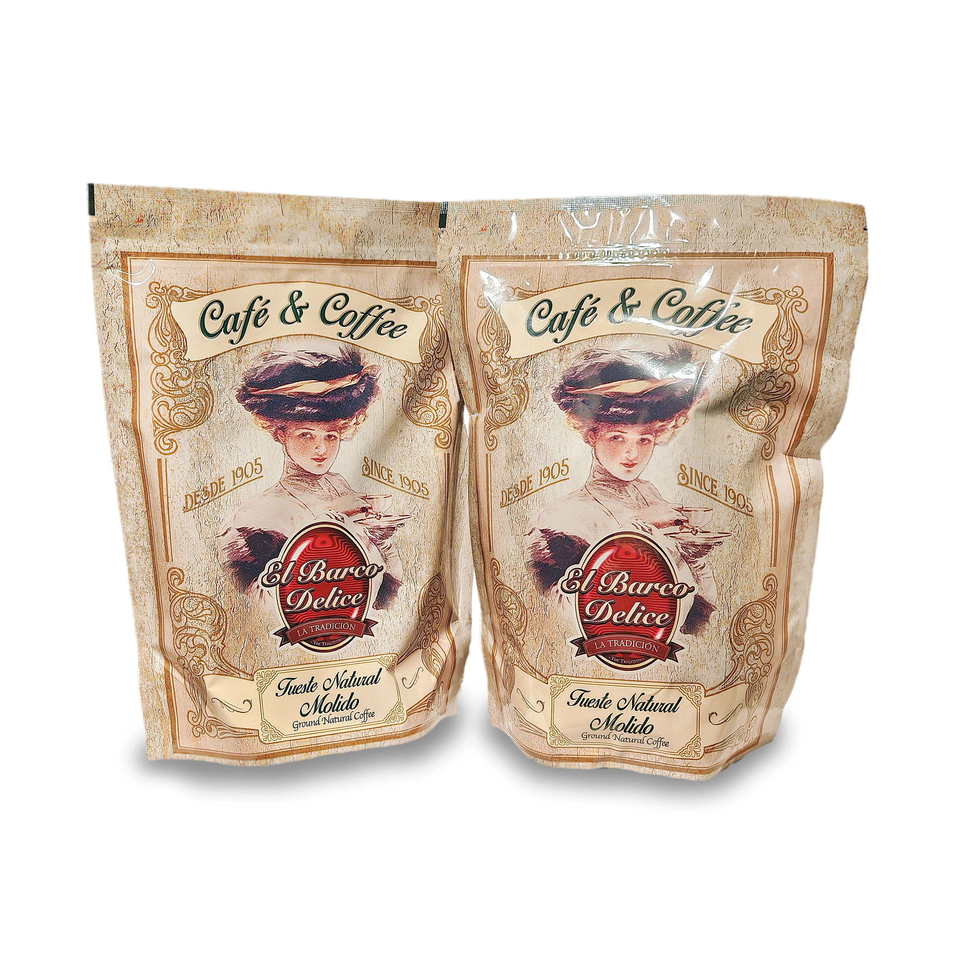 Café natural molido de El barco delice (Pack de 2 unidades de 500g)