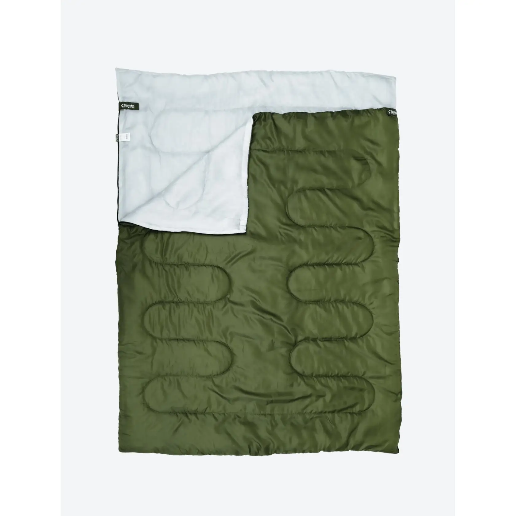 Sleeping bag for two people 225x150 cm Color: gray, green, black