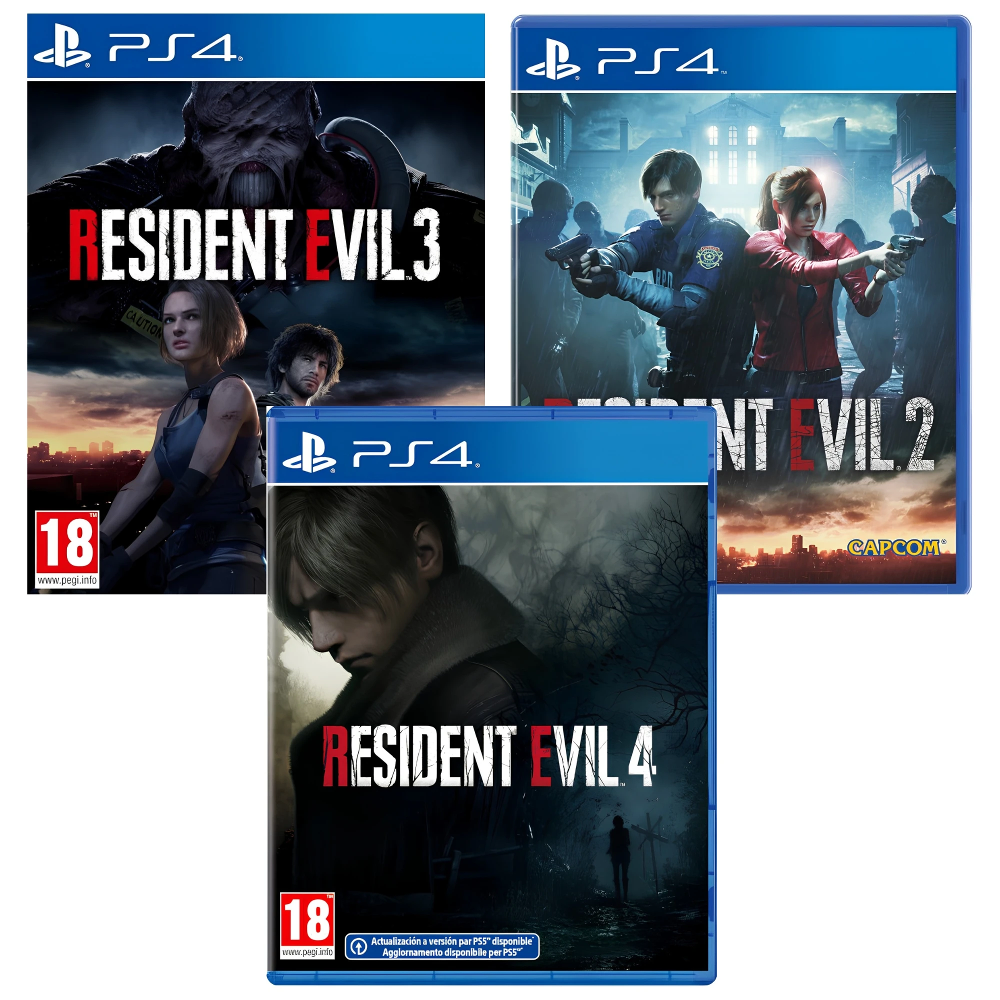 Pack Resident Evil 2 Remake + Resident Evil 3 Remake + Resident Evil 4 Remake - PS4 - Nuevo Precintado - PAL España