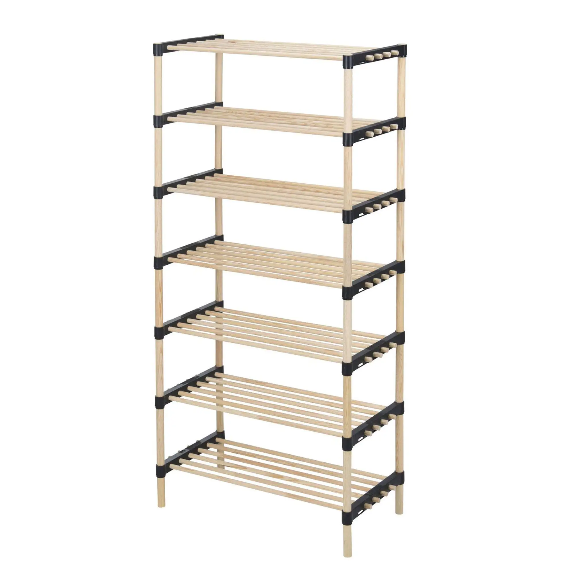 Wellhome Well Home Zapatero De 7 Estantes En Madera Y Metal H.110cm