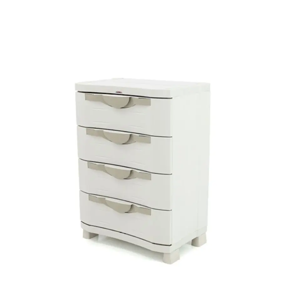 COMODA 4 CAJONES 70X45X100 CM BEIGE PLASTIKEN