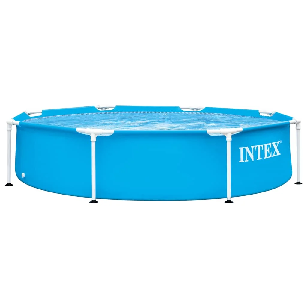 Intex Piscina Desmontable Redonda Metal Frame Familiar Color Azul, Material Resistente Triple Capa, Tubular, Infantil