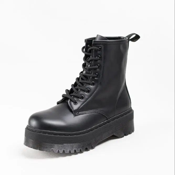 Paloma Wang Botas militares mujer con plataforma con cordones piel sintética