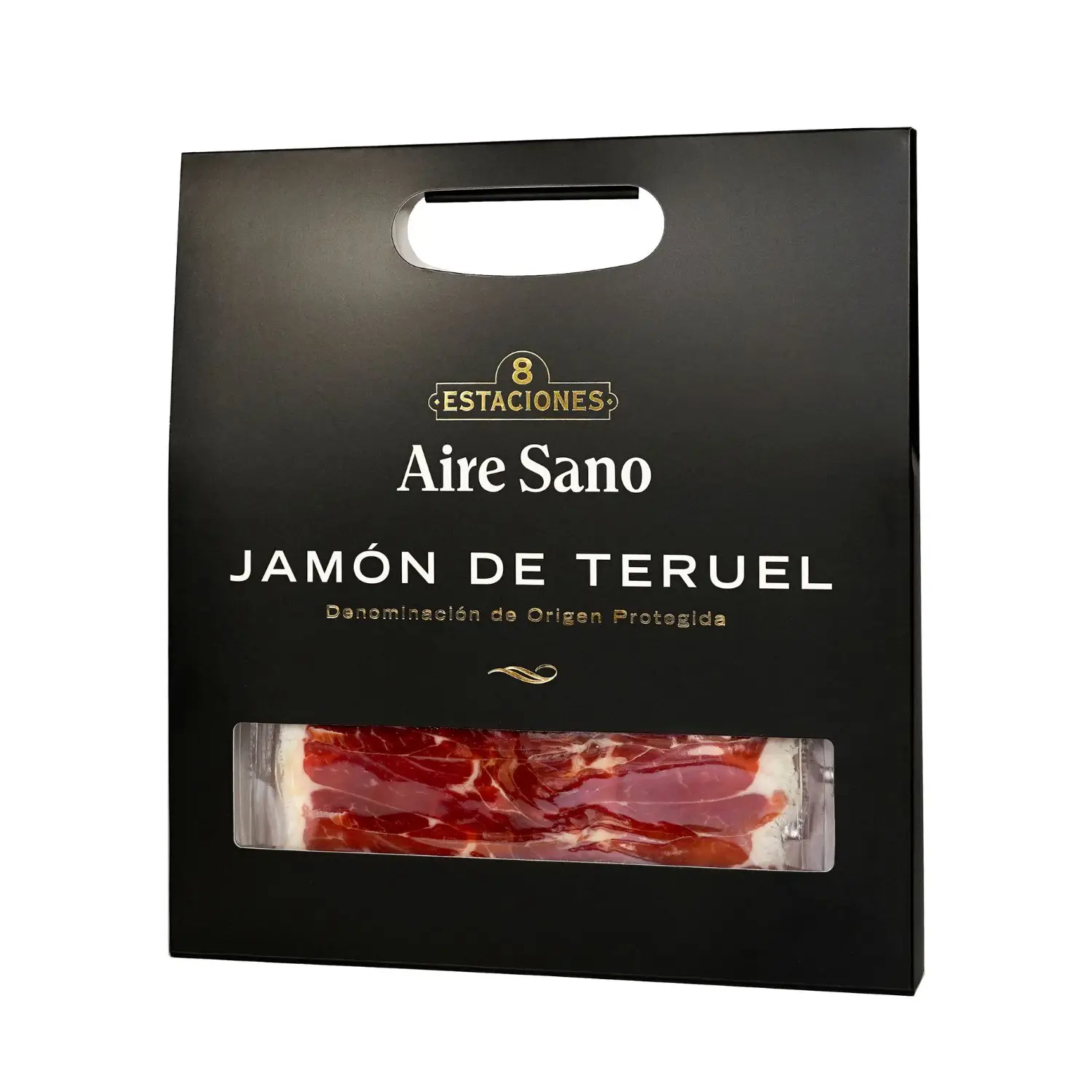 Aire Sano - Jamón DOP Teruel Gran Premier Maletín loncheado - 6 sobres de 100g - Curación 18 meses - 8 estaciones | POTE36