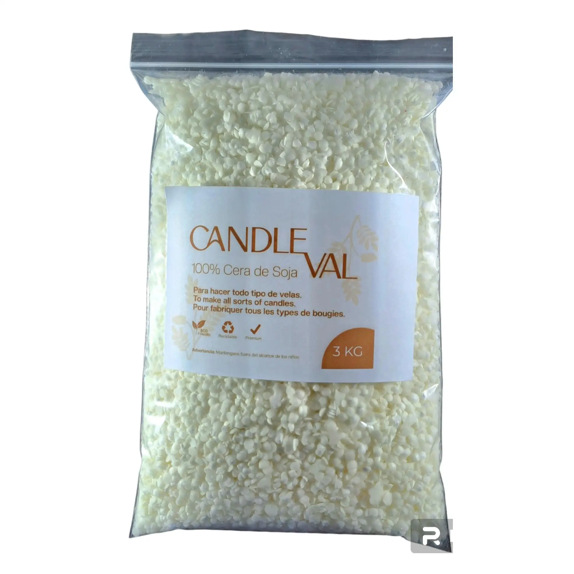 Candleval low melting point soy wax in small beads for making candle in glasses and all kinds of jars