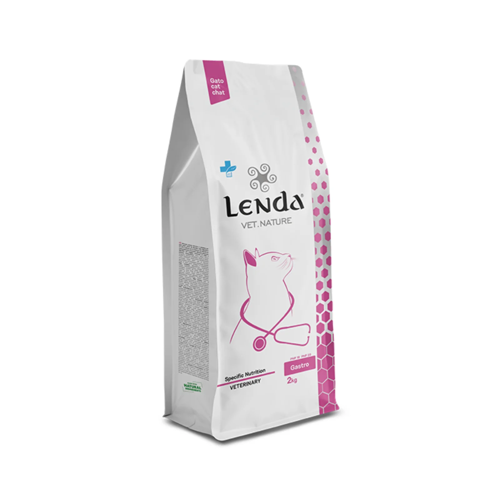 Lenda Vet Cat Nature Gastro & Atopic 2Kg - Pienso Veterinario para Gatos - Ayuda a una Correcta Digestión y a la Dermatitis - Pienso Natural con 4 Cepas de Probióticos