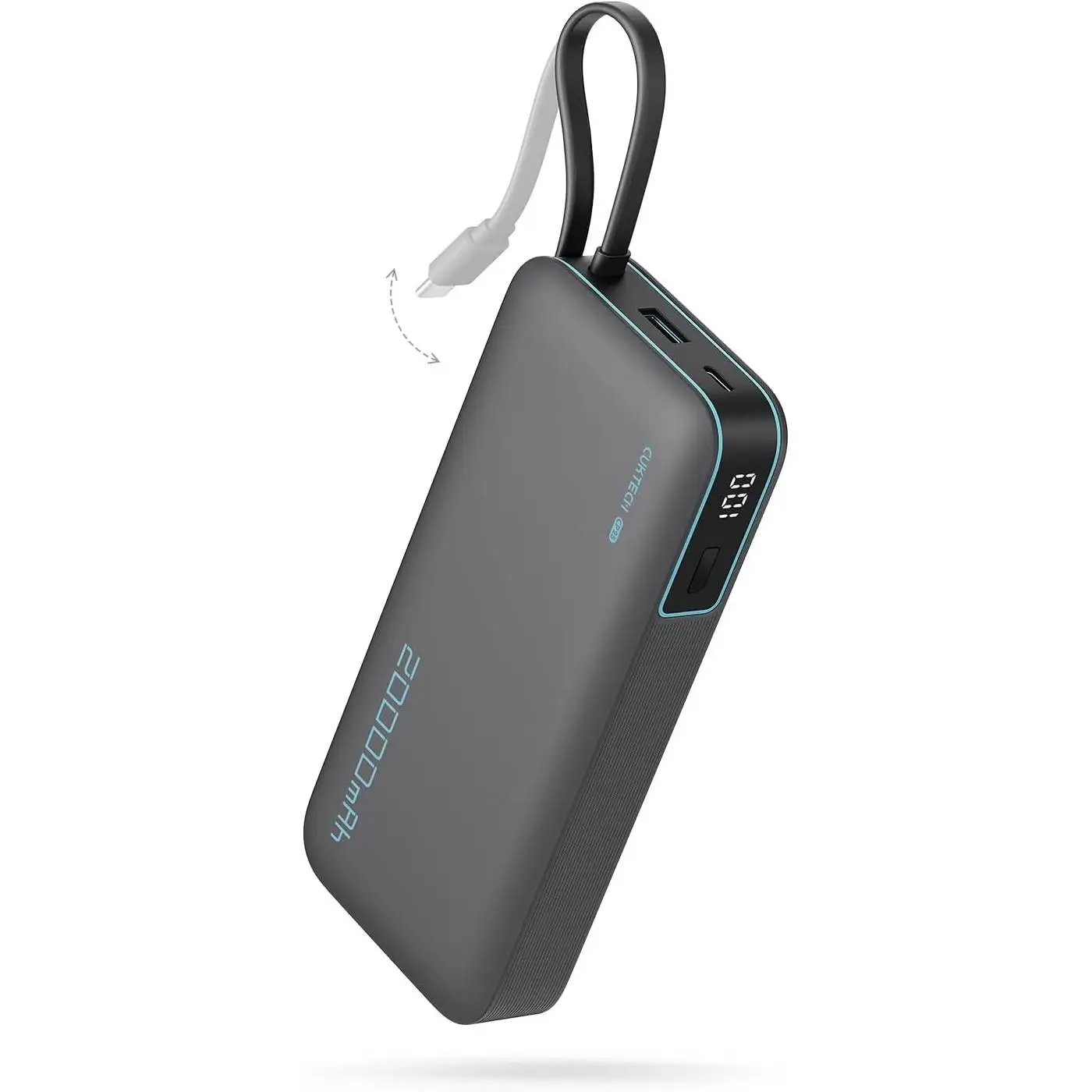 CUKTECH CP25 Batería Portátil Para Móvil 20.000mAh 45W con Cable USB-C Integrado, Batería Externa , 1 x USB-A, Batería Externa Carga Rápida Compatible iPhone 17 Pro MAX, Galaxy, Xiaomi, MacBook