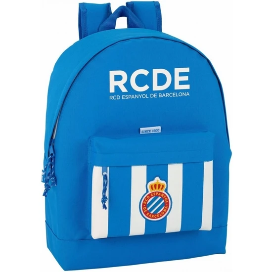 SAFTA  RCD ESPANYOL MOCHILA 33X43X15 - Mochila Escolar Licencia Oficial - Diseño Ergonómico - Amplio Espacio de Almacenamiento - Bolsillos Multifuncionales