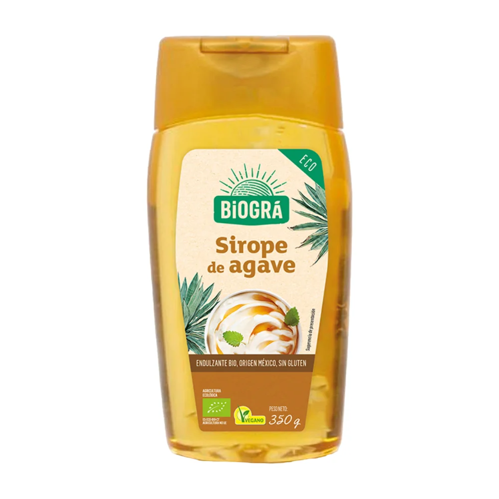 Sirope de Ágave Ecológico 350, Endulzante Natural con Bajo Índice Glucémico - Biogra