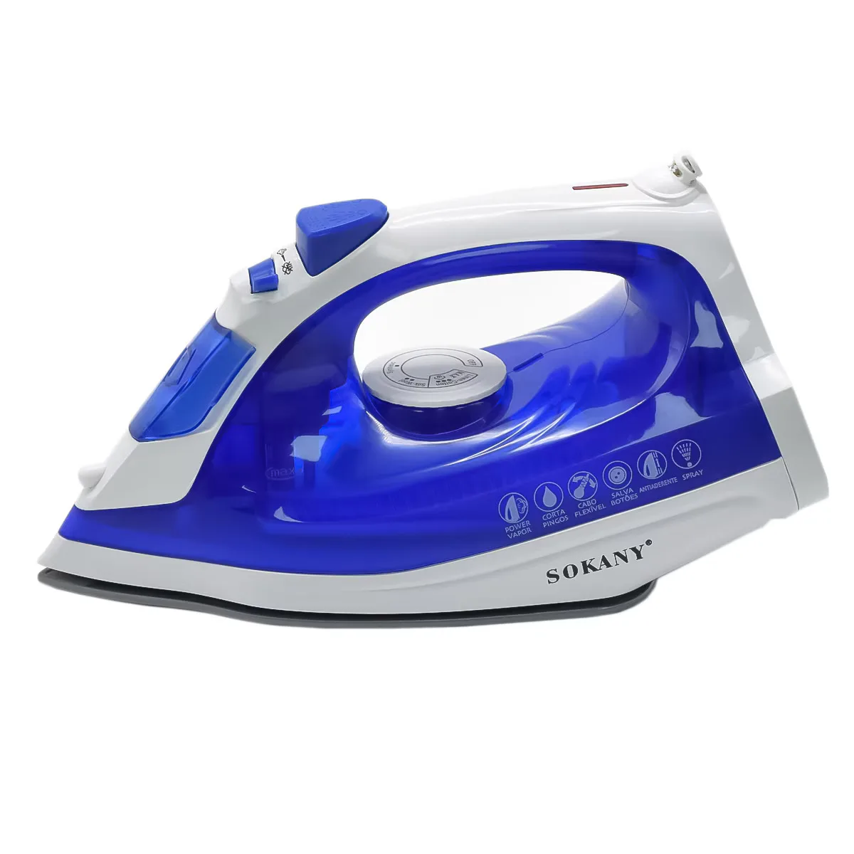 Plancha de Vapor Sokany 1600W, Depósito 220ml, Temperatura Ajustable 🌈